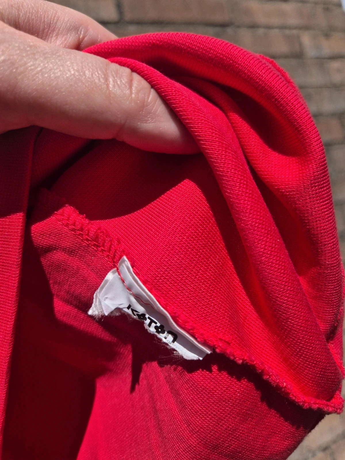 Rode cropped polo met witte kraag – maat XL – photo 5